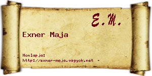 Exner Maja névjegykártya